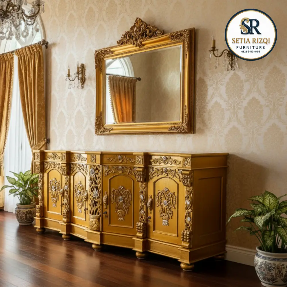 Bufet Klasik Mewah Gold Plus Pigura