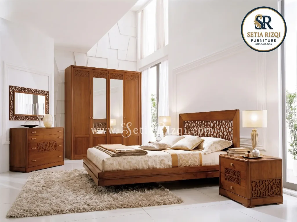 Set Tempat Tidur Minimalis Jati Premium